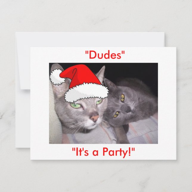 Jul Ryssblå Grå Katter Julkort (Framsida)