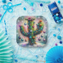 Jul Saguaro Cactus Whimsical Snöflingor