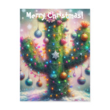 Jul Saguaro Cactus Whimsical Snöflingor