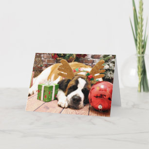 Jul - Saint Bernard - Blue Helgkort