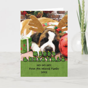 Jul - Saint Bernard - Blue Helgkort