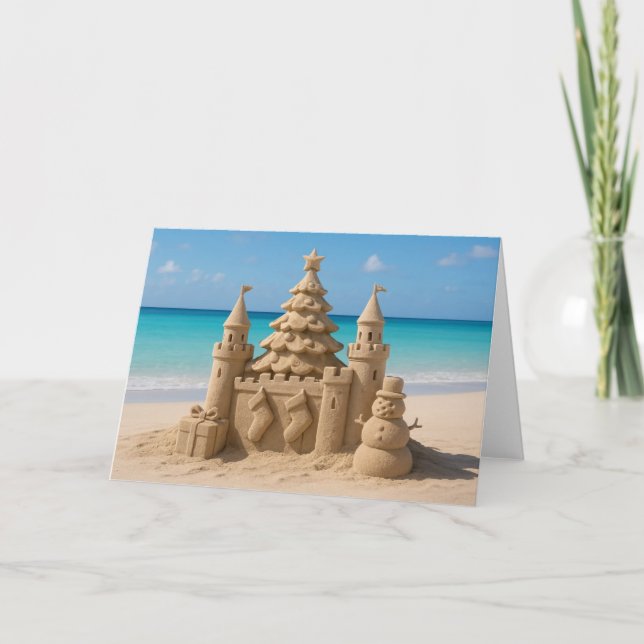 Jul Sand Slott Julkort Helgkort (Framsida)