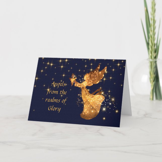 Jul Sång Angel är från den gloriska Holidens Realm Helgkort (Framsida)