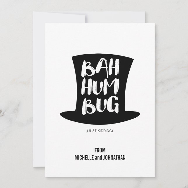 Jul Sång Bah Humbug Helgdag Card Julkort (Framsida)