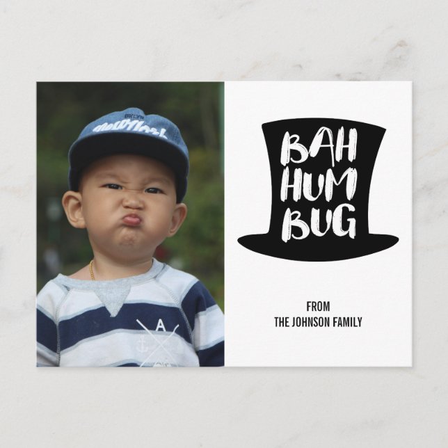 Jul Sång Bah Humbug Helgdag Photo Postcard Helg Vykort (Framsida)