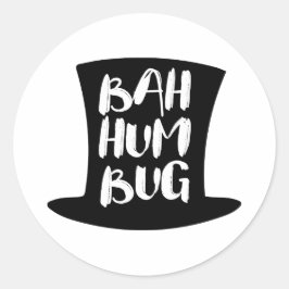 Jul Sång Bah Humbug Helgdag Round Sticker Runt Klistermärke