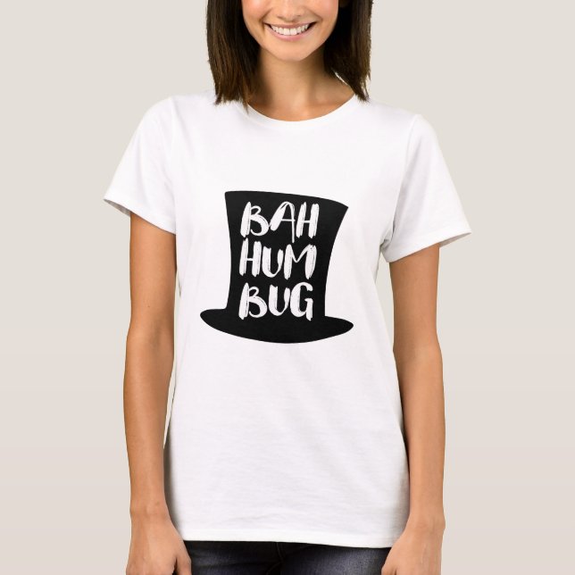 Jul Sång Bah Humbug Helgdag T-Shirt (Framsida)