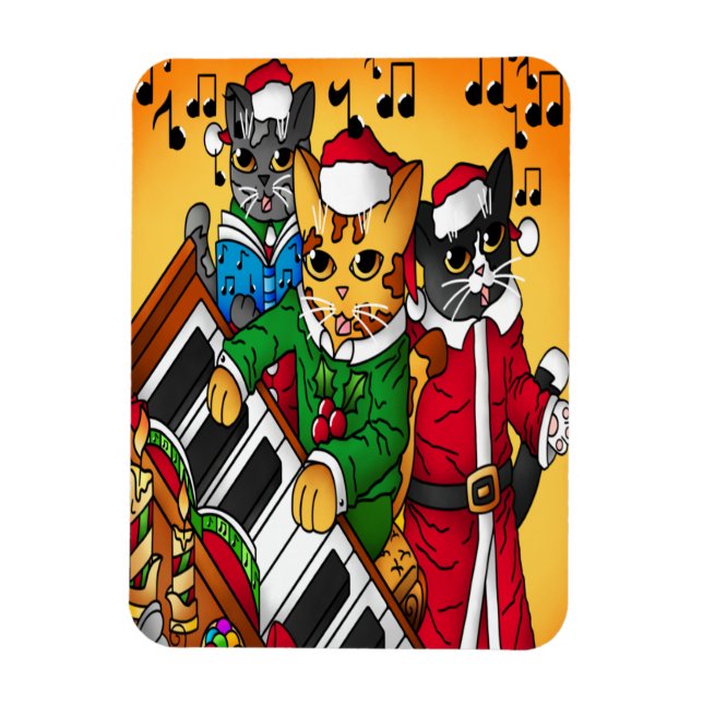 Jul Sång Cats Magnet (Vertikal)