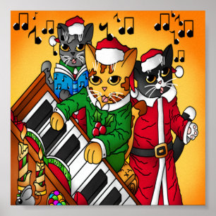 Jul Sång Cats Poster