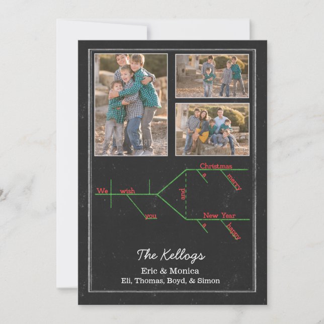 Jul Sång-diagram på kretskort Julkort (Framsida)