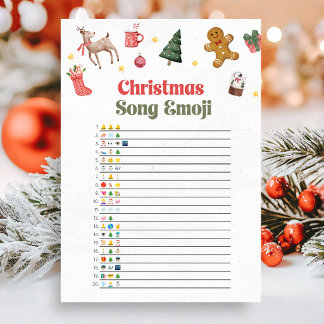Jul-sång-Emoji-spel Julkort