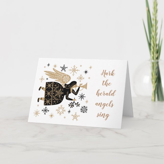 Jul Sång Hark Herald Angels Sjunga Helgkort (Framsida)