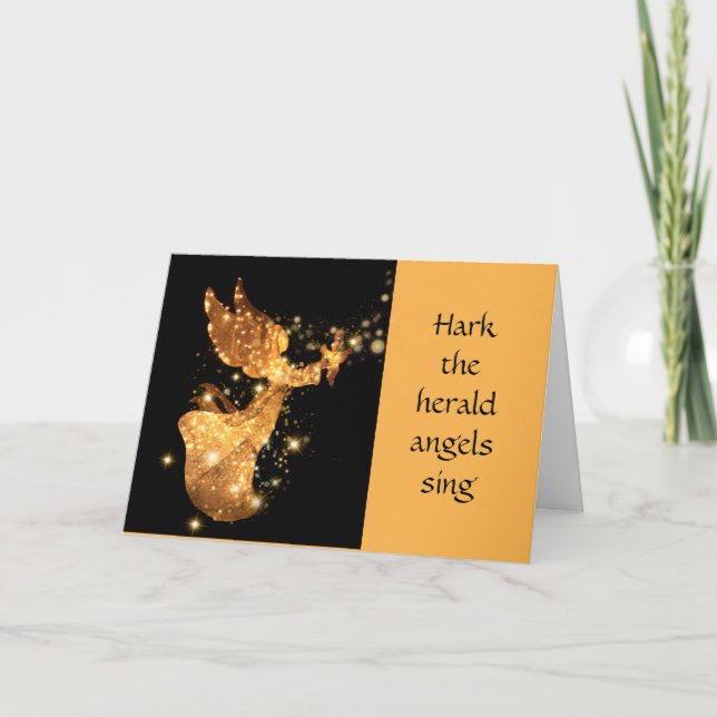 Jul Sång Hark Herald Angels Sjunga Holi Helgkort (Framsida)