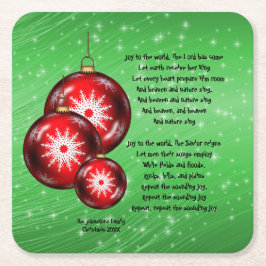 Jul Sång Lyrics Joy to World - Underlägg Papper Kvadrat