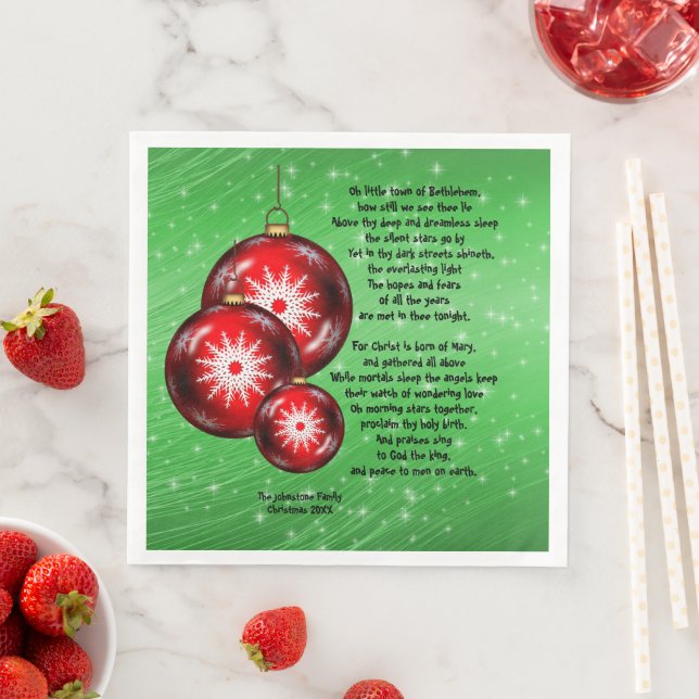 Jul Sång Lyrics Little Town Bethlehem - Pappersservett (Insitu)