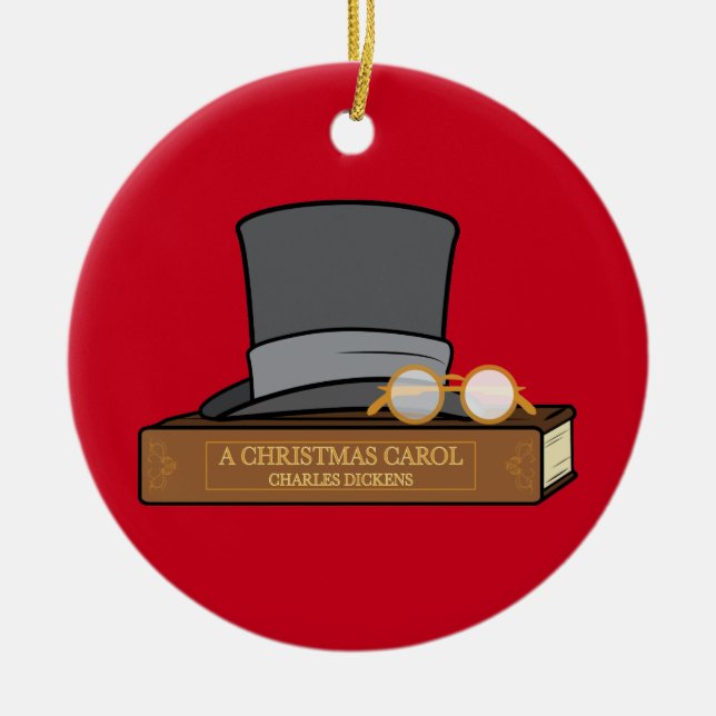 Jul Sång med Top hat Julgransprydnad Keramik (Framsidan)