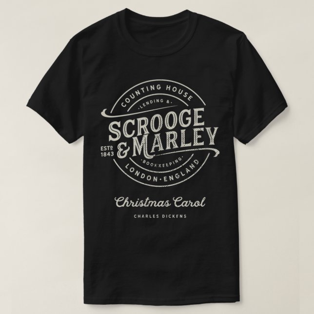 Jul Sång, Scrooge" Marley, Helgdag Design, T Shirt (Design framsida)