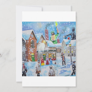 Jul Sång Scrooge och tre spöken Julkort