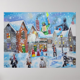 Jul Sång Scrooge och tre spöken Poster