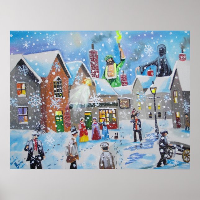 Jul Sång Scrooge och tre spöken Poster (Framsidan)