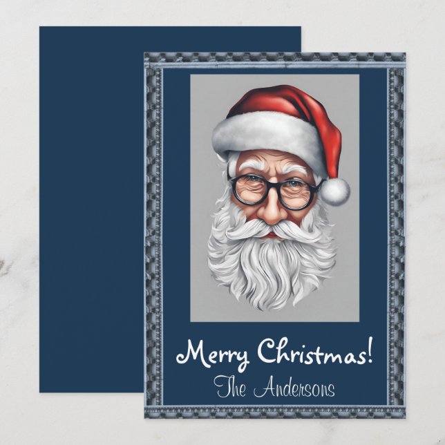 Jul Santa 7 God Jul! Julkort Inbjudningar (Fram/baksida)