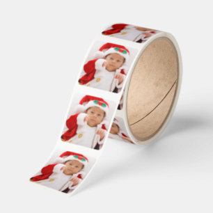 Jul Santa Baby Anpassad Foto Fyrkantig Rulle Fyrkantigt Klistermärke