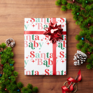 Jul Santa Baby färgrik retro font Presentpapper