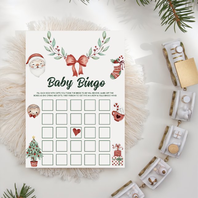 Jul Santa Baby Shower Baby Bingo Spel Kort (Skapare uppladdad)