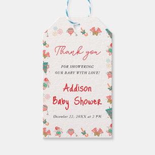 Jul Santa Baby Shower Tacksam Presentetikett
