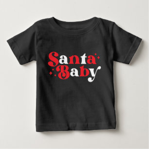 Jul Santa Baby Söt Modern Typografi Skrift T Shirt