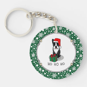 Jul Santa Boston Terrier (svart) Cute