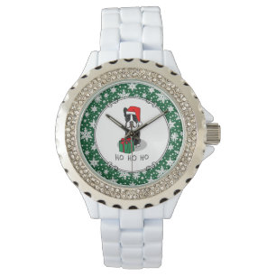 Jul Santa Boston Terrier (svart) Cute Armbandsur