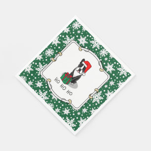 Jul Santa Boston Terrier (svart) Cute Pappersservett