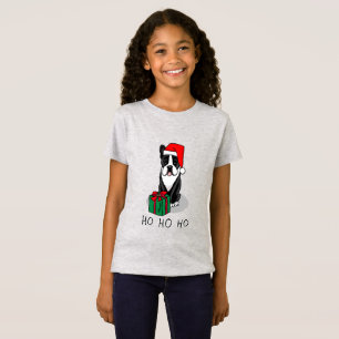 Jul Santa Boston Terrier (svart) Cute T Shirt