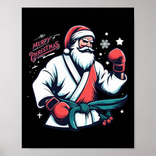 Jul Santa Boxare Boxningsälskare Kickboxning Mart Poster