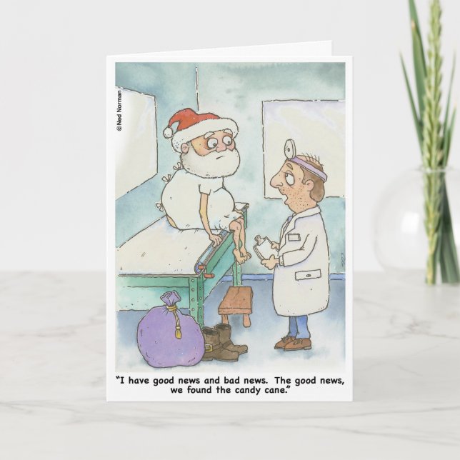 Jul: Santa Check Up Card Helgkort (Framsida)