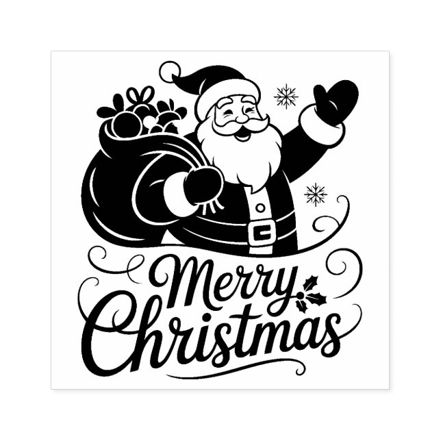 Jul Santa Claus-kort Stämpel (Tryck)