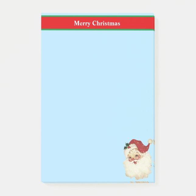 Jul Santa Claus på ljusblå Post-it Block (Framsida)
