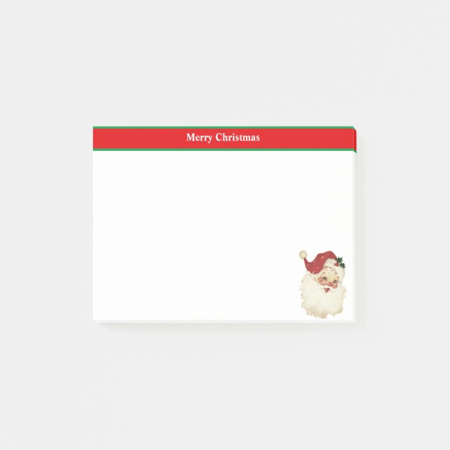 Jul Santa Claus på rött och vitt Post-it Block (Framsida)