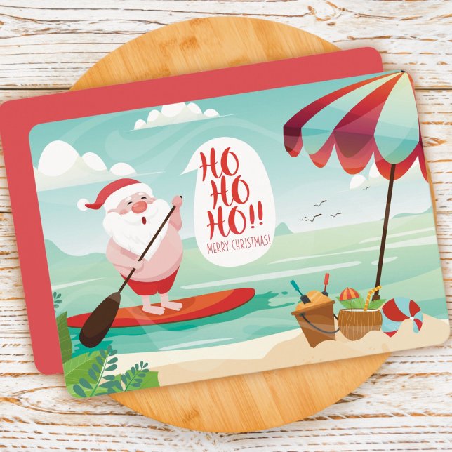 Jul Santa Claus på Strand Kort (Skapare uppladdad)