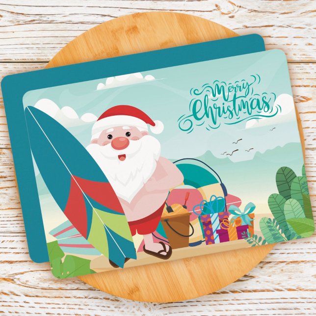Jul Santa Claus på Strand Kort (Skapare uppladdad)