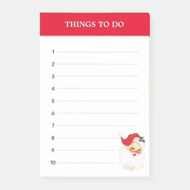 Jul Santa Claus redigerbara saker att göra Post-it Block (Framsida)