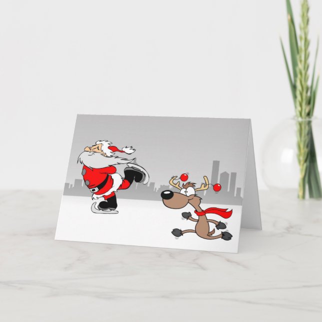 Jul Santa Claus & Renar Kort (Framsida)