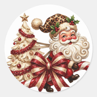 Jul Santa Claus Runt Klistermärke