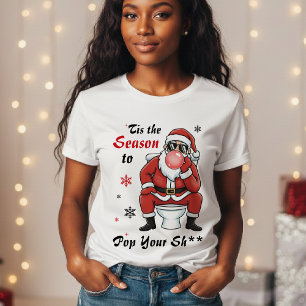 Jul Santa Claus Solglasögon Roligt Busigt T Shirt