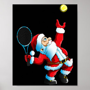 Jul Santa Claus Tennisspel Tennisracket Poster