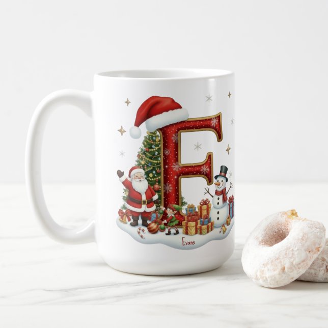 Jul Santa Claus Tomte Pingvin Alfabet E Kaffemugg (Med munk)