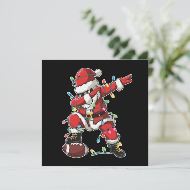 Jul Santa Dabbing Fotbollsspelare Xmas Fotboll  Julkort (Stående Fram)