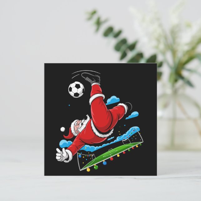 Jul Santa Fotboll Cykelspark Jul Sport Julkort (Stående Fram)