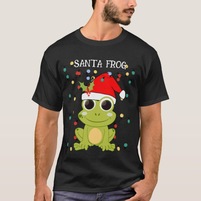Jul SANTA FROG Unisex T Shirt (Framsida)